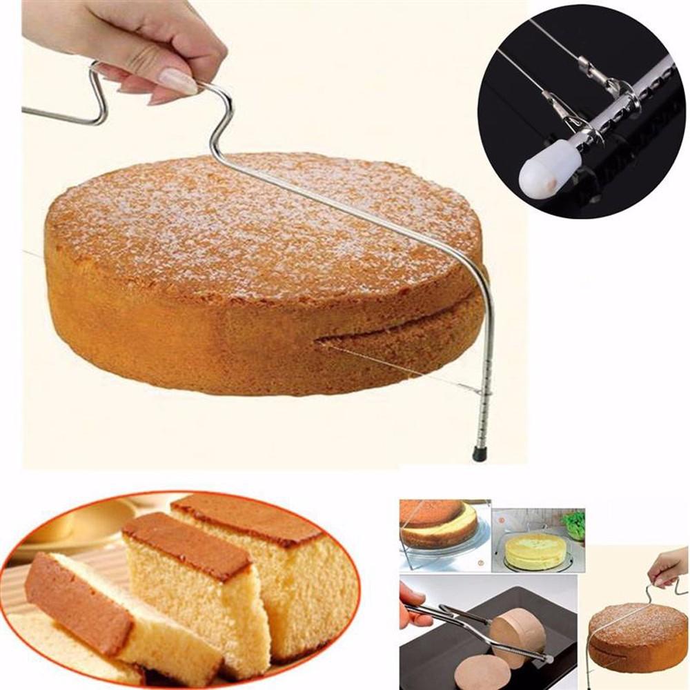 Solighter 2kawat Cake Slicer Hot Alat Dapur Profesional Trimmer Leveler