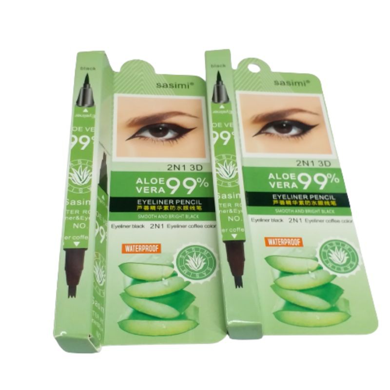 SASIMI ALOEVERA /EYELINER PENSIL 2IN1 3D WATERPROOF