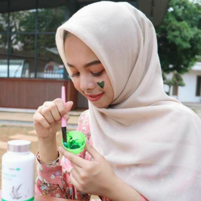 Masker Spirulina 100% Original Asli Natural - Kapsul Masker Pemutih dan Pencerah Wajah Anti Jerawat