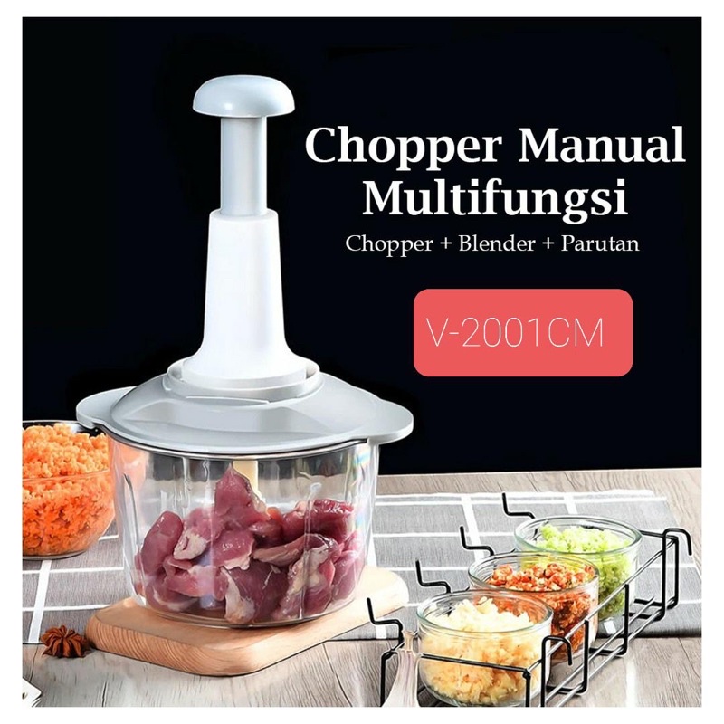 Chopper tekan manual multifungsi