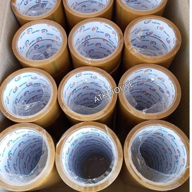 

Termurah... PROMO OPP Lakban STAR Bening Coklat 2inc 45mm*50y/Plakban STAR 2inc