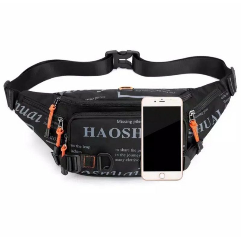 COD Tas Selempang Pria Haoshuai 5135  Waist bag original Tas anti air