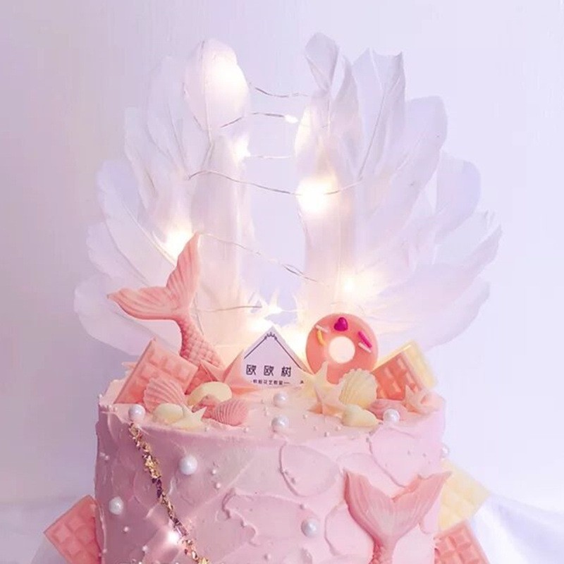 Topper Cake Angel Wings Birthday    Sayap Malaikat    Dekorasi Kue Hias