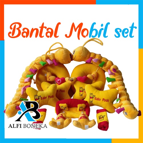 Paket Lengkap Set Bantal Mobil - Car Set Lengkap - paket bantal Jok Karakter - Bantal Sandaran Set Mobil - Bantal Mobil lengkap - Bantal Mobil Set