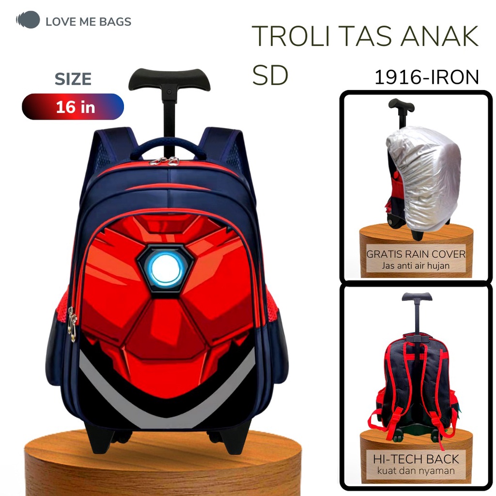 LMB TAS TROLI Anak sekolah SD Sepidermen import terbaru Bahan Nilon Premium ukuran Besar