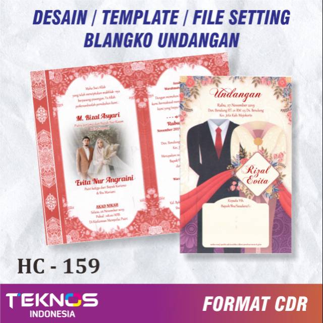 TEMPLATE UNDANGAN PERNIKAHAN - DESAIN UNDANGAN BLANKO HC 159