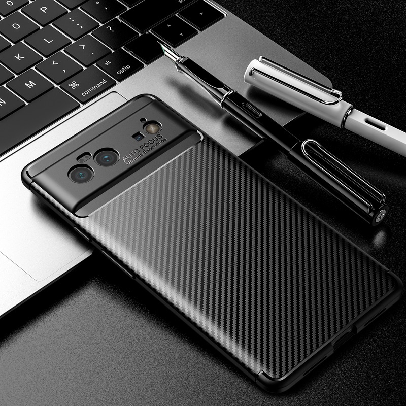 Soft Case Bahan Silikon Tekstur Carbon Fiber Shockproof Untuk Google Pixel 6 Pro 6A Google Pixel 6