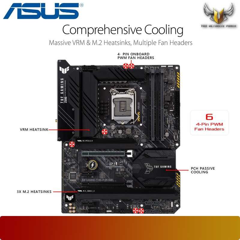 Mainboard Asus Tuf Gaming Z590 Plus WiFi - LGA1200 ASUS Z590 Plus WiFi Tuf Gaming Intel Gen 11