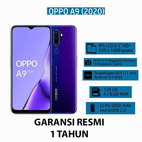 OPPO A9 2020 RAM 8/128GB NEW ORIGINAL GARANSI RESMI