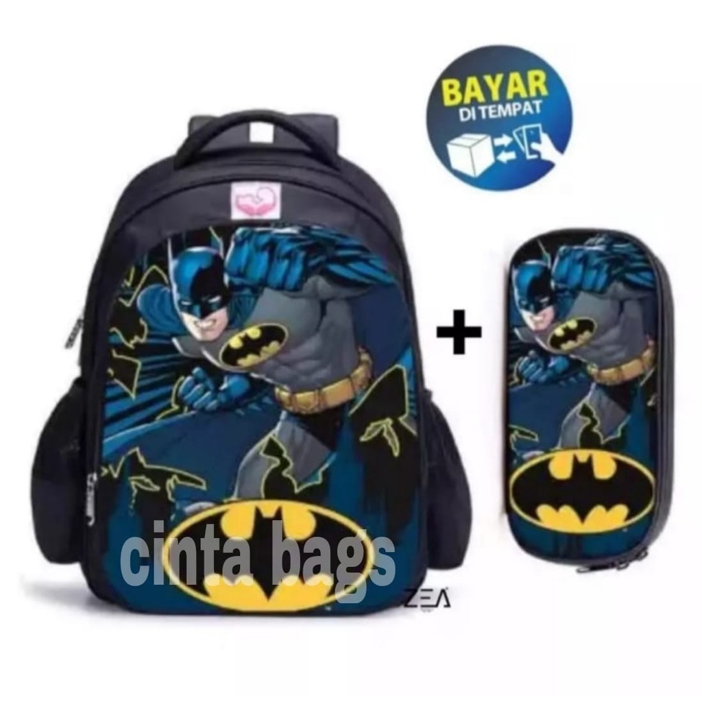 Tas Ransel Fashion Sekolah Anak Laki Laki PAUD TK SD Marvel Super Hero Kapten Amerika free fire Batmen