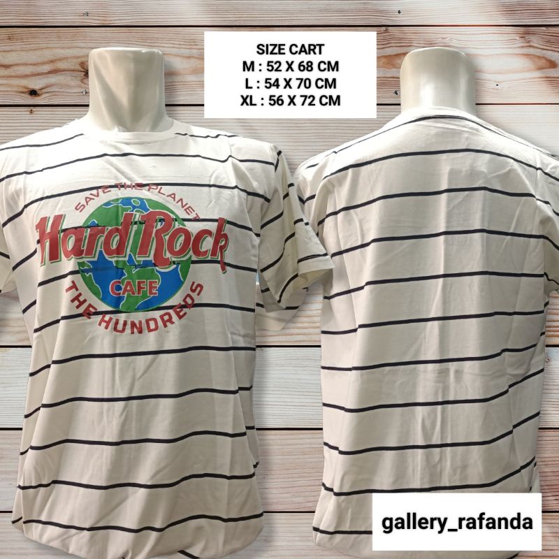 kaos hard rok pendek salur putih