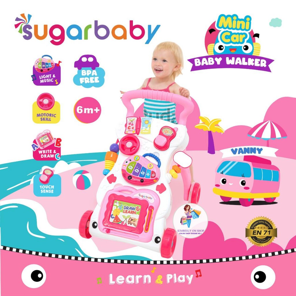 Alat Bantu Jalan Bayi Mini Car Push Walker Baby Walker Sugar Baby