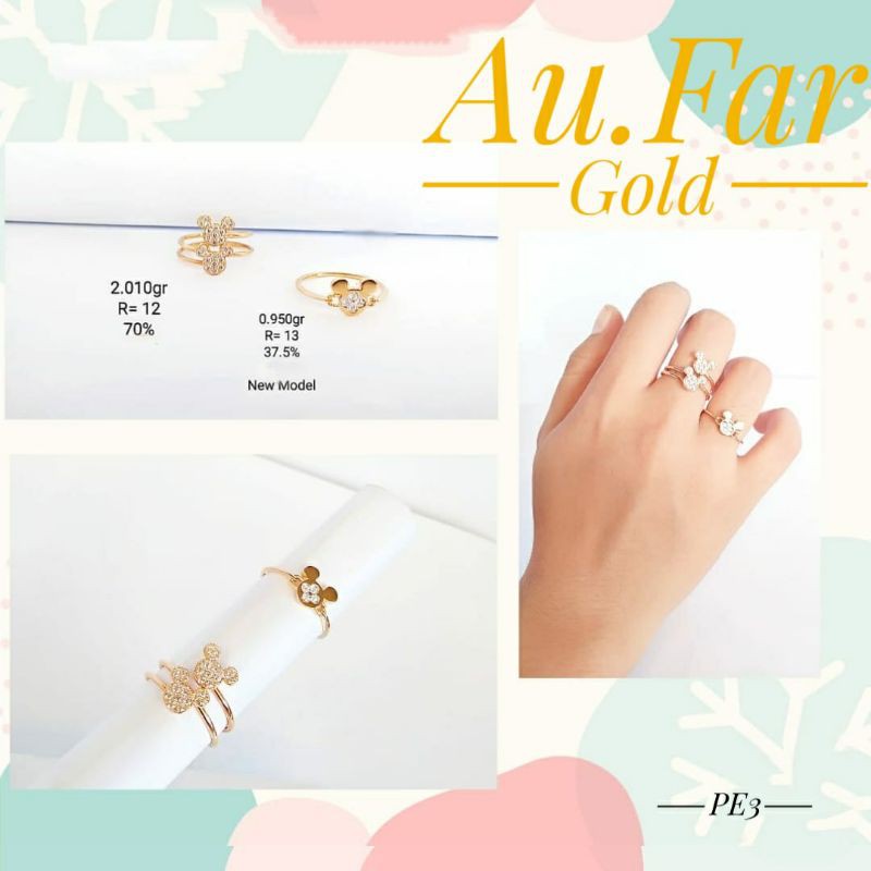 Fashion Aksesoris Wanita Perhiasan Cincin Emas Kadar 375 dan Cincin Emas Kadar 700 - Aufar Gold