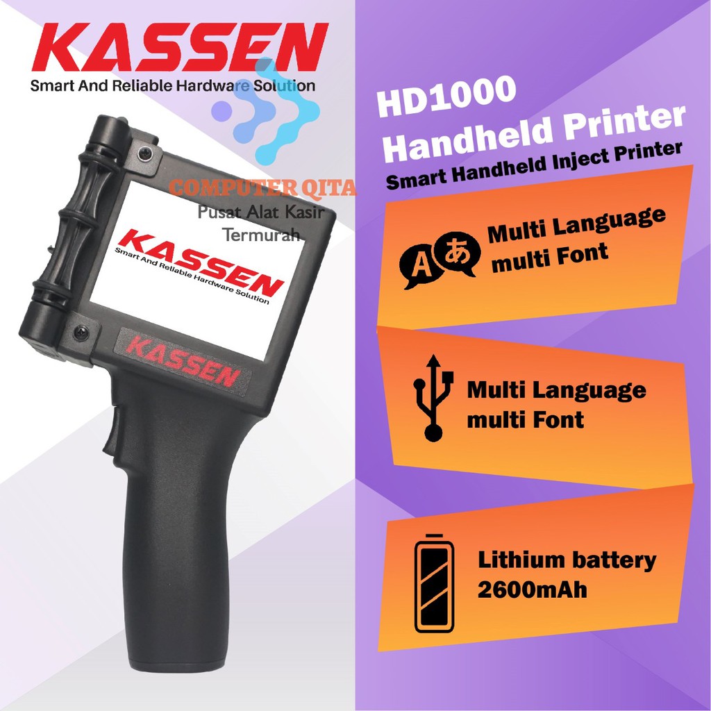 Kassen HD1000 - Smart Handheld Inkjet Portable Printer Tangan Cetak Expired Date