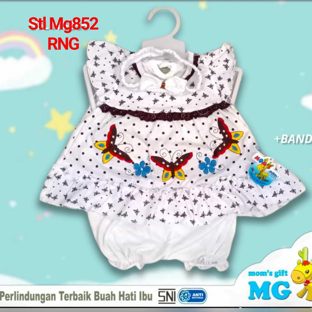 Babysmart - Setelan Baju bayi/anak Perempuan cewek MOM'S GIFT 100% Katun SNI usia 0-6 bulan / Pakaian anak Cewek