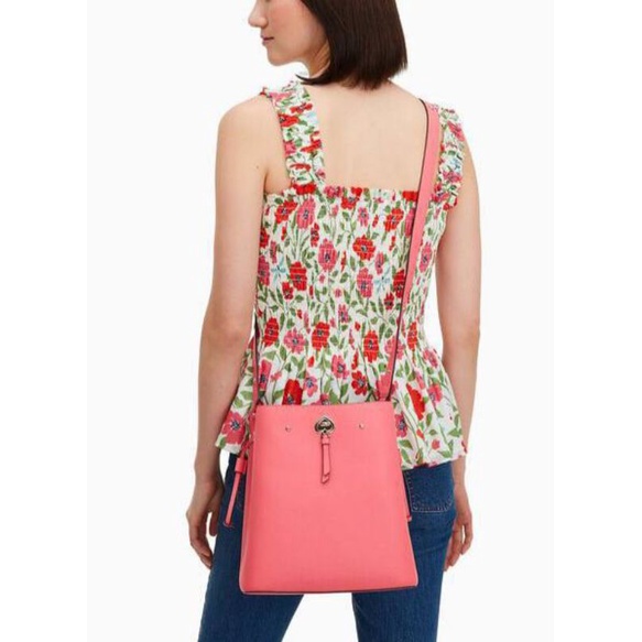 KS Marti Large Bucket leather Garden pink bag/tas katespade ori