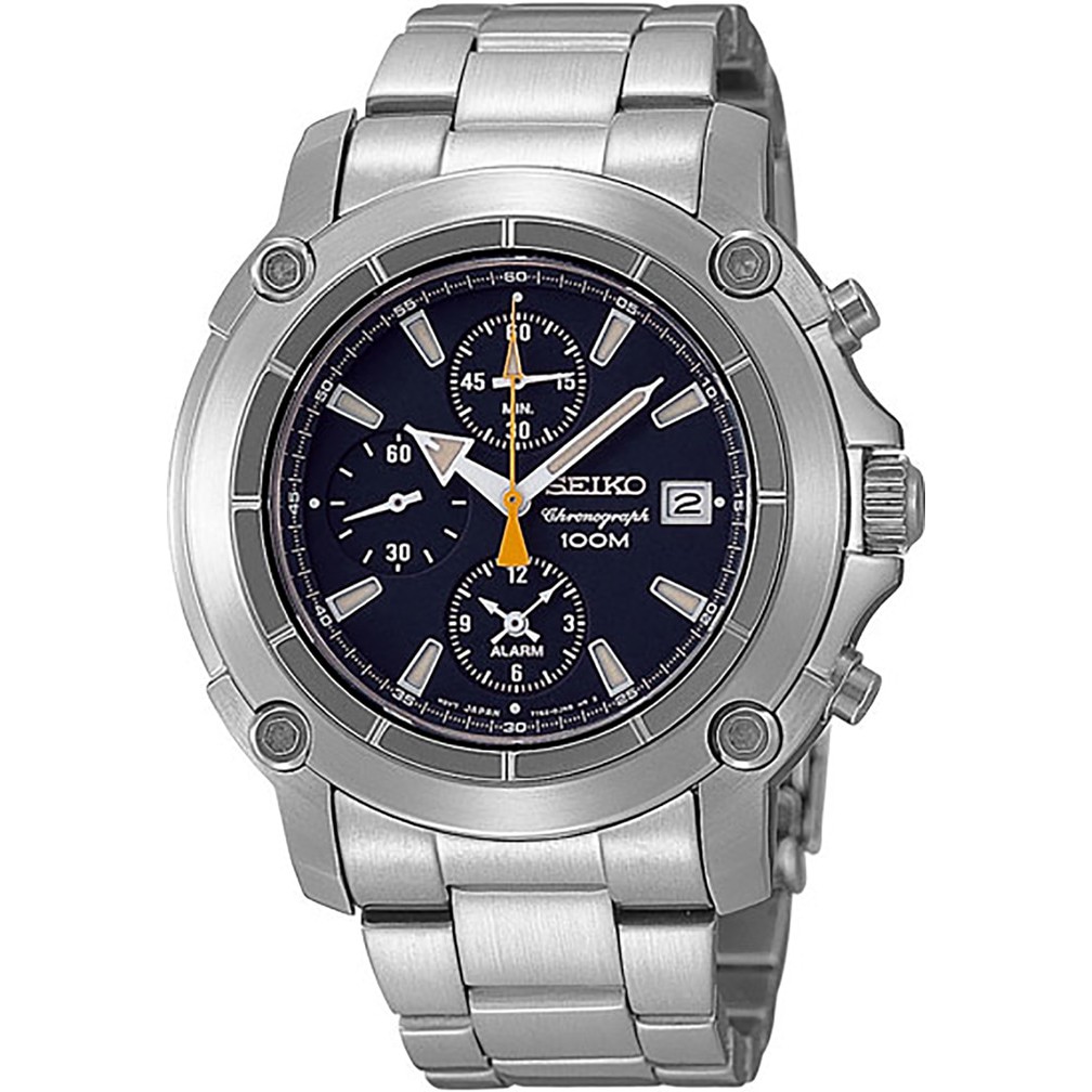 Seiko Chronograph Jam Tangan Pria - Silver Biru- Stainless Steel - SNA781 SNA781P1