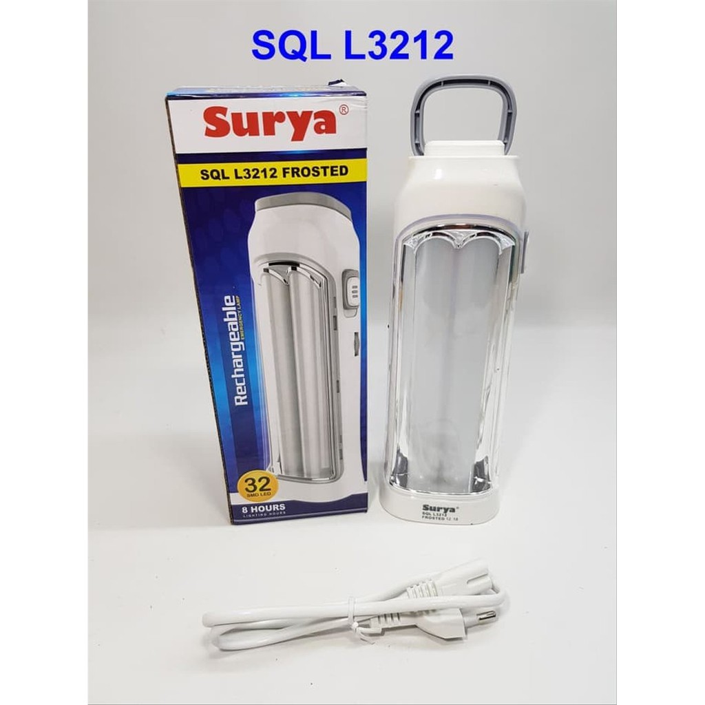 Emergency Lamp SURYA SQL L3212 Frosted Lampu Darurat Led Torch Flash Light L-3212