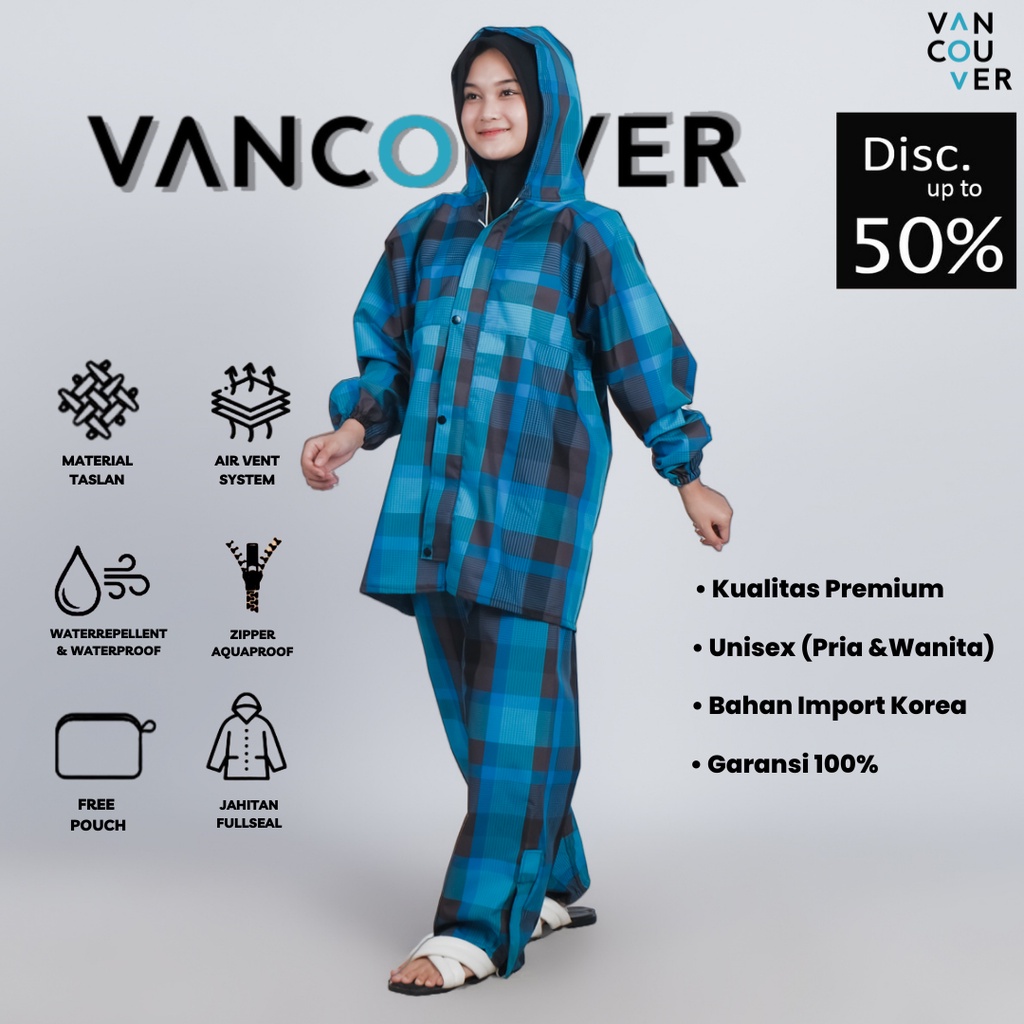 VNCVR - Jas Hujan Wanita Anti Air Bahan Import Raincoat Saku Kangguru KANGAROO RAINCOAT Jas Hujan An