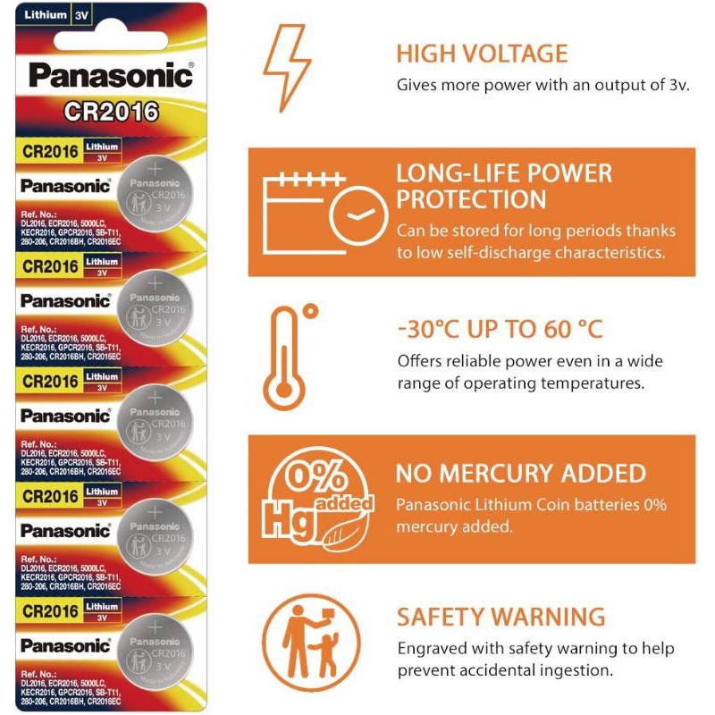 Baterai Panasonic CR2016 Original Lithium Battery 3 Volt