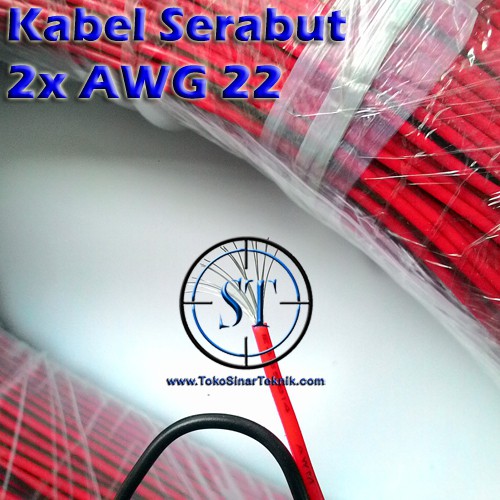 Kabel Serabut Tembaga Gold 1 Meter  2 x STM-22 AWG High Quality Purity Copper with Tin Timah 2 jalur Bisa Disolder