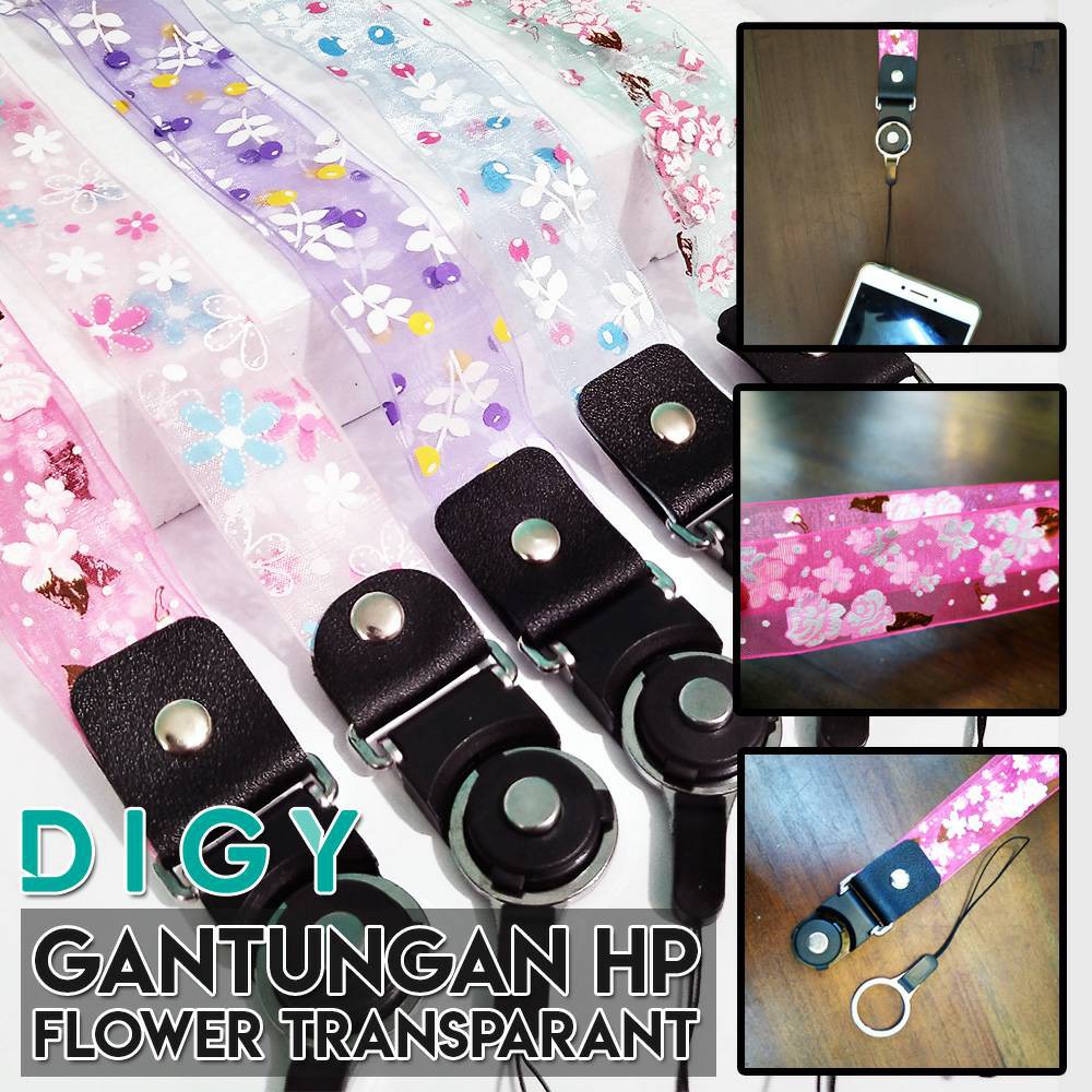 Gantungan Hp Flower Transparan Lucu Cute Lanyard Tali Hp