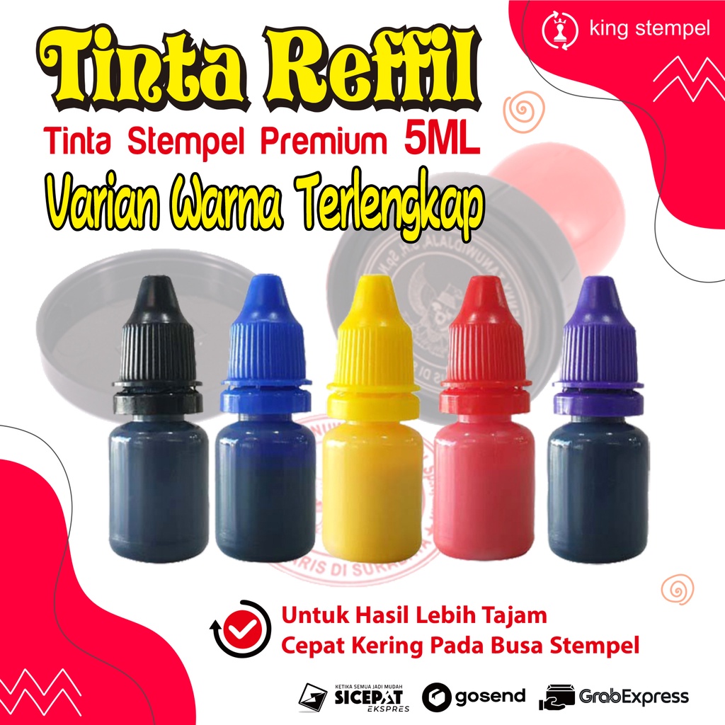

tinta stempel otomatis 5ml varian warna terlengkap