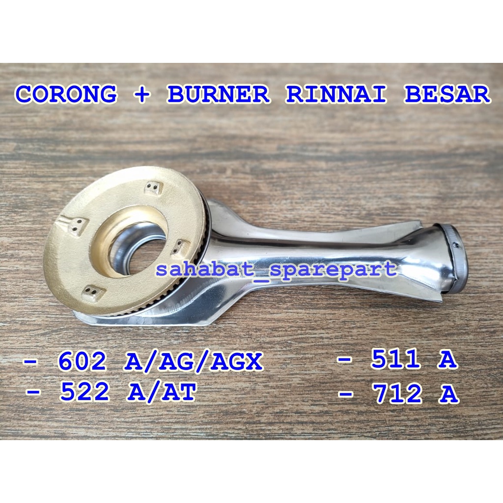 CORONG + BURNER KOMPOR RINNAI 602 522 511 BAHAN TEBAL STAINLESS