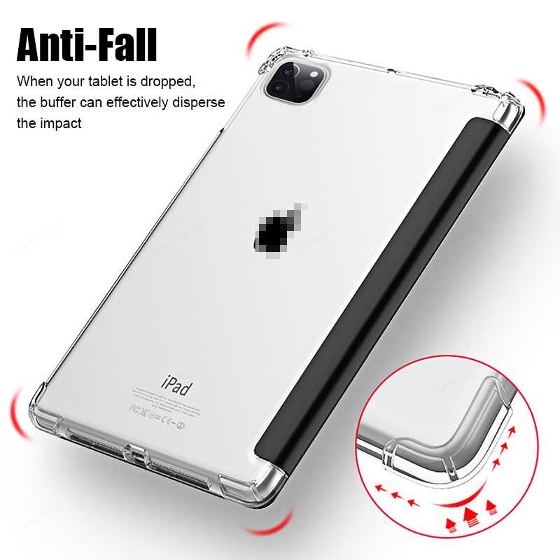 Case Transparan Dengan Slot Pensil Untuk iPad9 10.2 2021 10.5 10.9 Pro11 Air 2 1 4 2020 3 2019