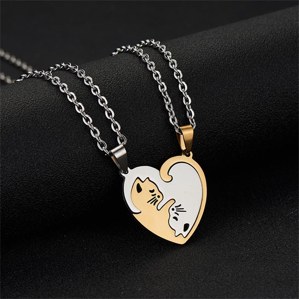 Lily Cat Kalung Fashion Perhiasan Hadiah Anti Karat Untuk Pasangan Yin Yang Necklace