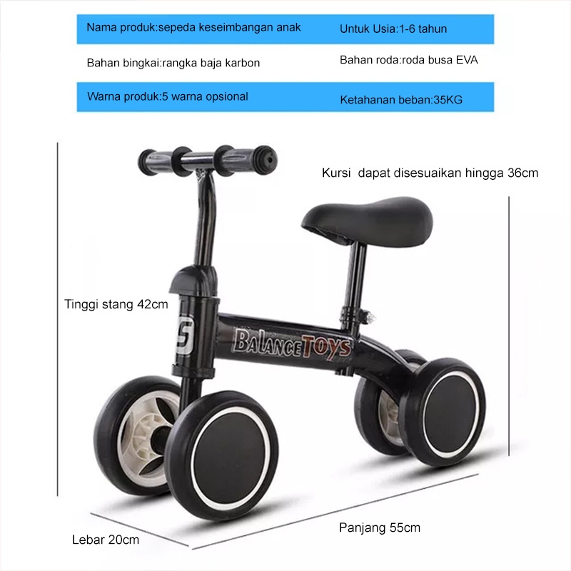 (1 Kilo) Sepeda Keseimbangan Anak Empat Roda