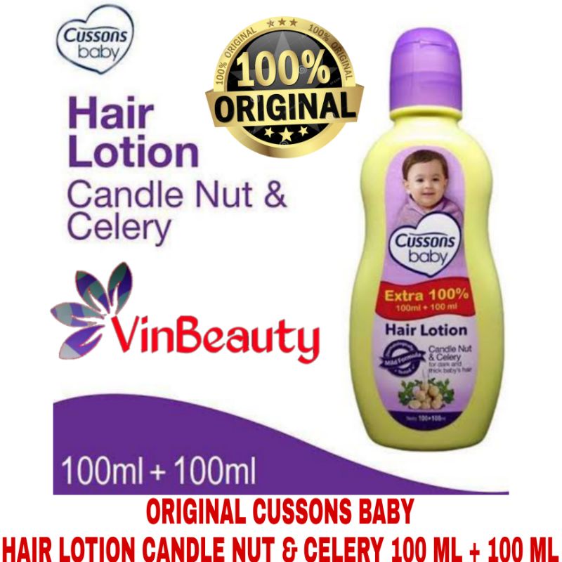 ORIGINAL CUSSONS BABY HAIR LOTION 100 + 100 ML CANDLE NUT &amp; CELERY / MINYAK RAMBUT CUSSONS 200 ML