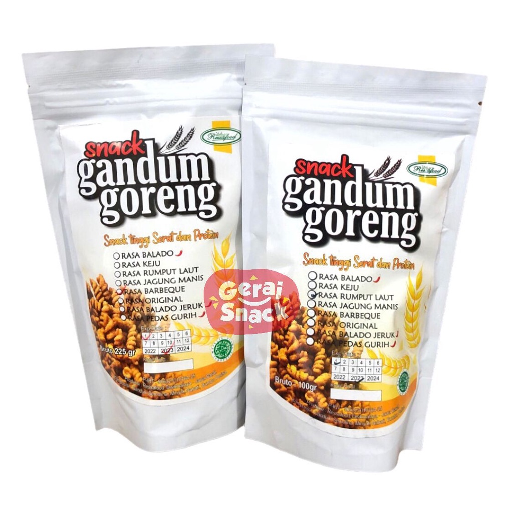 Gandum Goreng Crispy Cemilan Sehat Tanpa Bahan Pengawet (100gr)