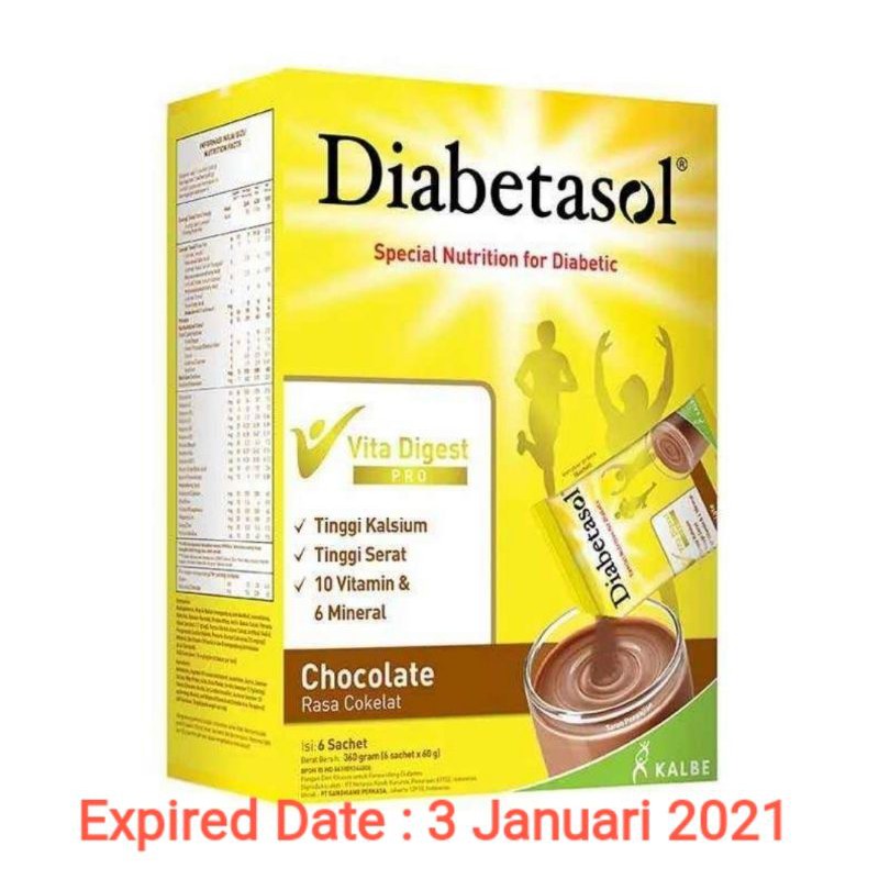 Susu Diabetes Diabetasol Cokelat 360 gr ( 6 Sachet x 60 gr )