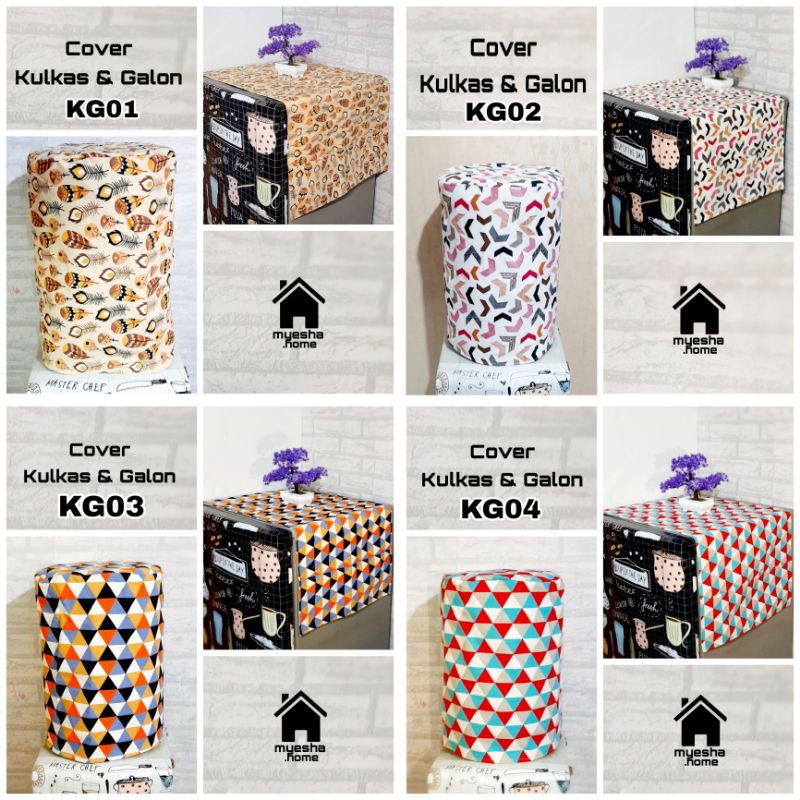 LEBIH MURAH SATU SET Cover Kulkas 1 Pintu / 2 Pintu + Sarung Galon Dispenser Atas Bawah