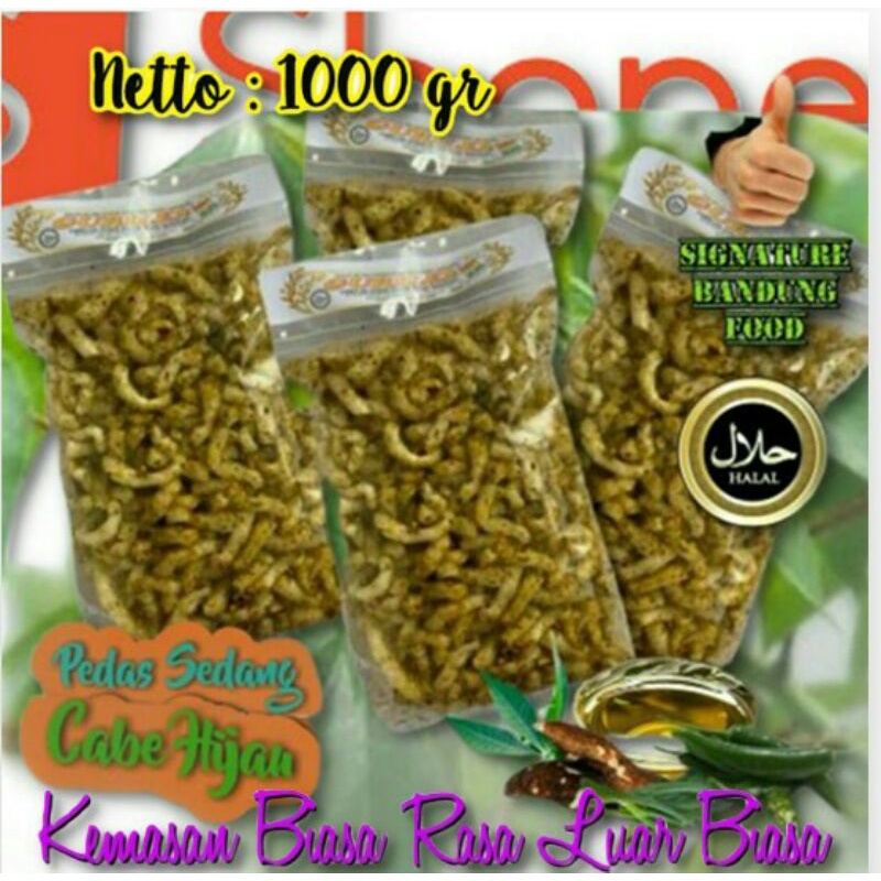 

1 Kg Gurilem Mantap Khas Bandung - Rasa Pedas Sedang Cabe HIJAU