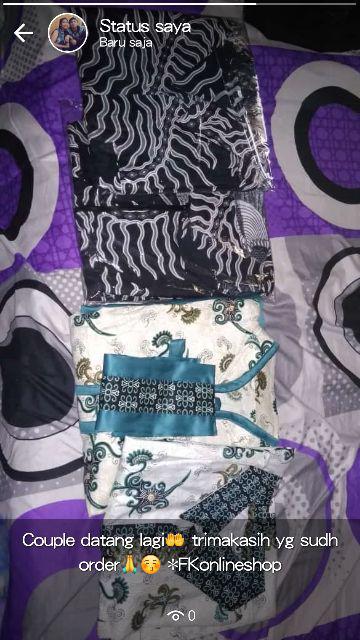 Sarimbit Gamis Couple Longdress Pesta Srg 601 Maura Couple - Sania Ruffle Batik Couple