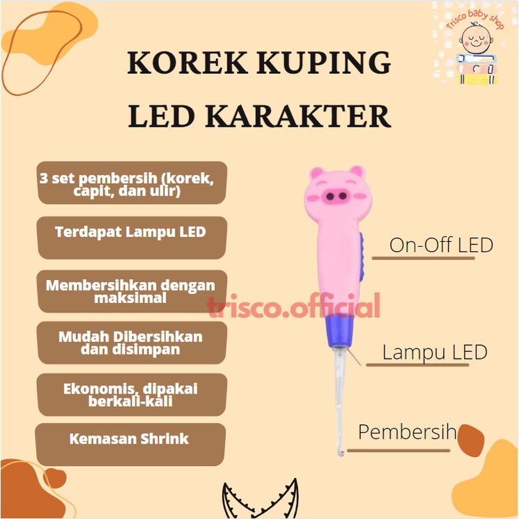 Korek Kuping | Pembersih Telingan LED Karakter