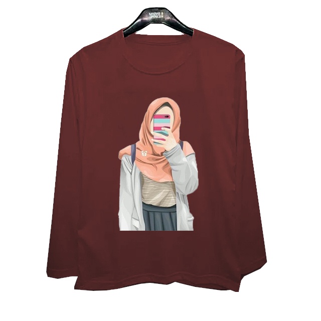 Kaos Panjang Hijabers Big Size XXL XL L M-Maroon
