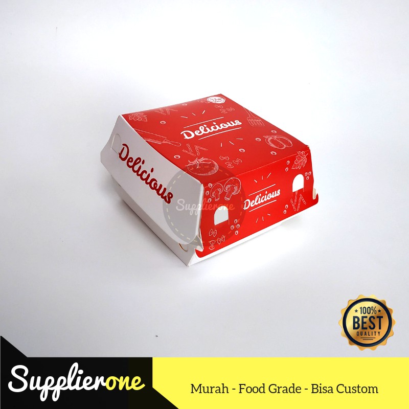 Box Burger, Kemasan Burger, Tempat Burger, Paper Tray Burger