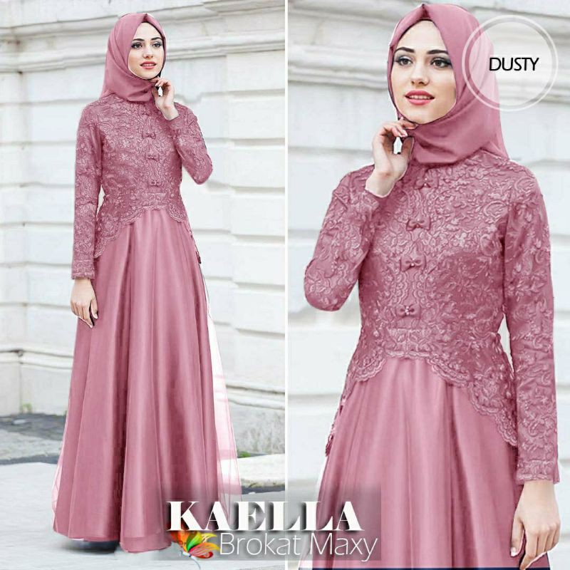 PCS MAXY KAELLA BRUKAT FASHION PAKAIAN WANITA DRESS GAMIS MAXI JC ADA VIDEO REVIEW ASLI PRODUK