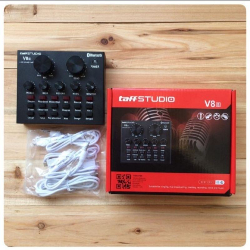 Soundcard Taffstudio V8S Bluetooth Original Live Soundcard Recording