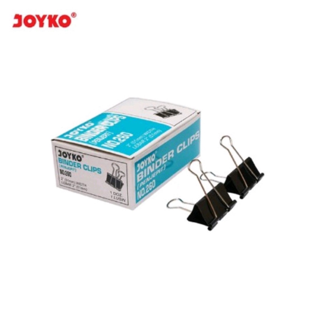 

Binder Clip Klip Penjepit Kertas Joyko No.260 (1 Lusin = 12 pcs )