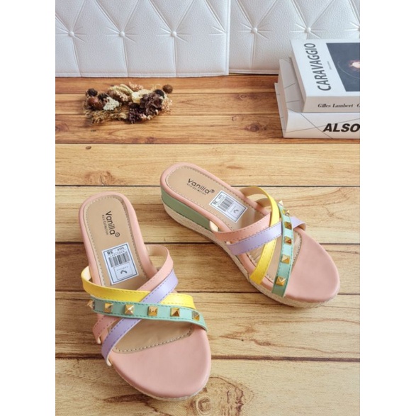 ABBUSHOES PH 20 sendal wedges silang stut sol karet  imilone 5cm