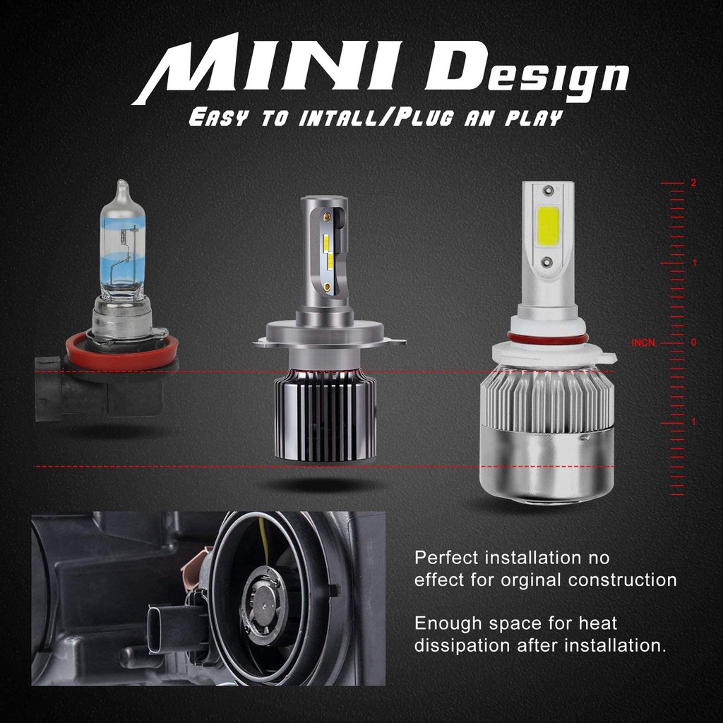 Mini F31 H4 Hi Low Headlamp CSP 50W Lampu Led bohlam lampu Mobil H4 2 PCS 10800 lumens