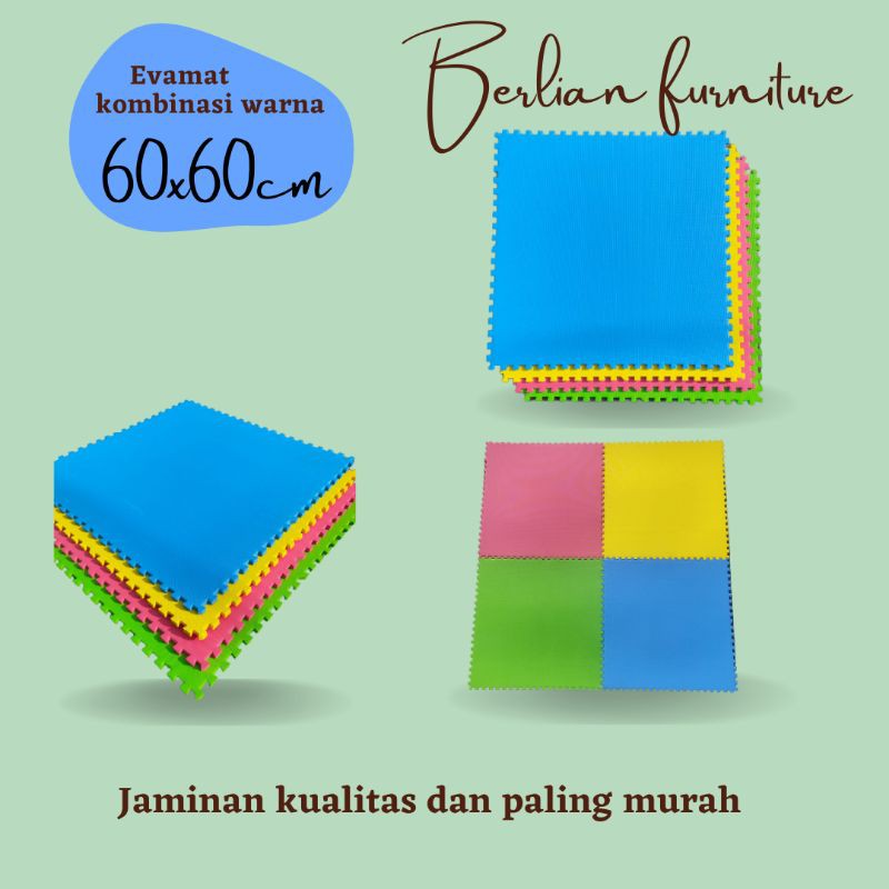 Matras Puzzle Kombinasi 60 x 60 Tbl 1 Cm isi 4 Pcs / Alas Lantai / Playmat / Tikar / Karpet  / Alas Bermain anak