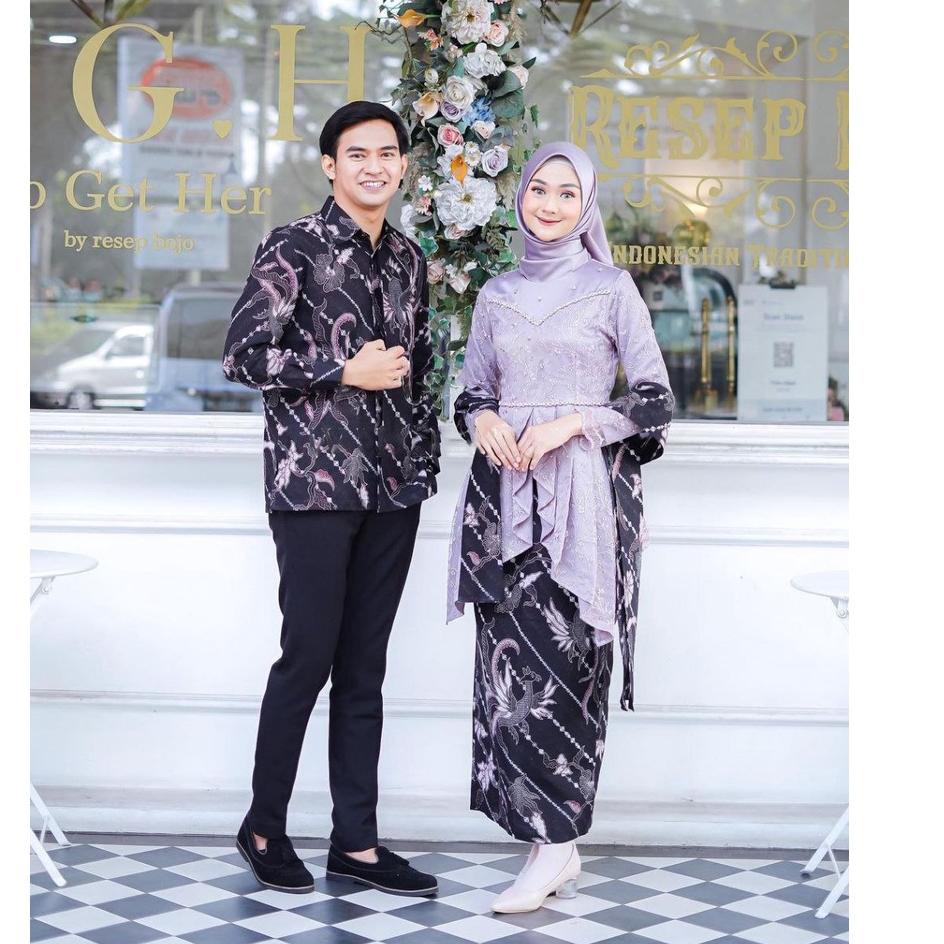 Rekomendasi Set Couple Kebaya Laffeya Warna Mauve Kebaya Wisuda Tunangan Lamaran Kekinian Terbaru ra