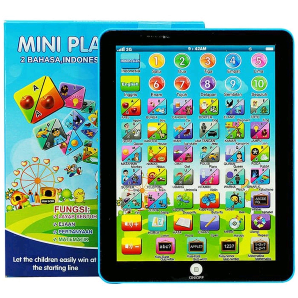 MAINAN ANAK MINI PLAY PAD / MAINAN ANAK EDUKASI 2 BAHASA MINI IPAD MURAH / MAINAN PEMBELAJARAN ELEKT