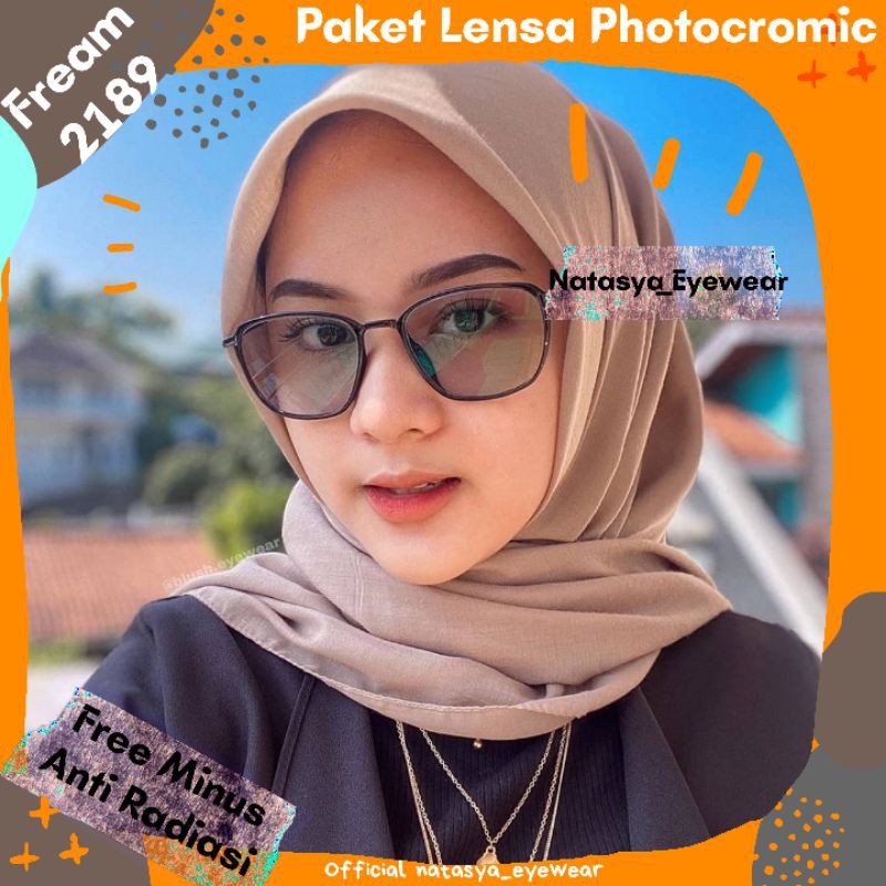 [KODE 2189] Kacamata Photocromic | Gratis Lensa Minus