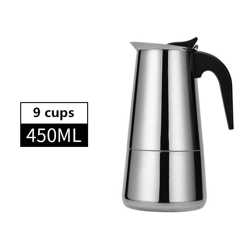 One Two Cups Espresso Coffee Maker Moka Pot Teko 450ml 9 Cup - Z20